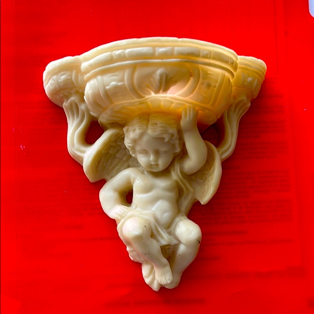 Ceramic Ivory/Cream Color Angel Wall Sconce
